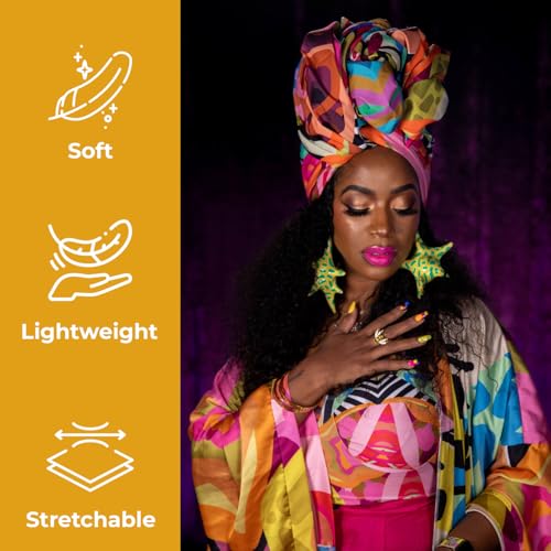 Essence of ABL Design Headwrap, Polyester & cotton Blend Hair Wrap, Lightweight Head Scarf for Women, Scarves and Head Coverings, Stylish Hair Scarves and Wraps for Women's Hair4