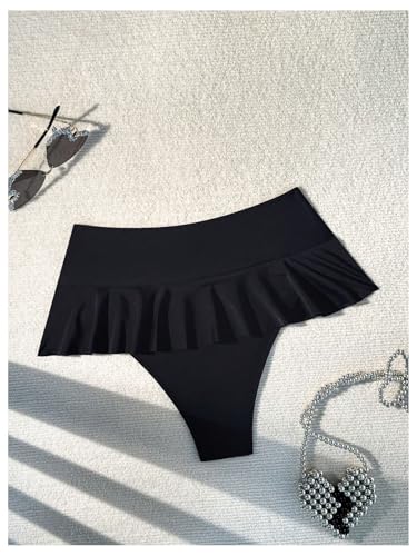 Verdusa Women's Ruffled Bikini Bottoms High Waist Beachwear Swim Briefs4
