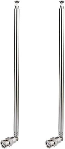 Bingfu Antena de escáner de radio de policía 20-1300MHz 7 secciones telescópica BNC macho 2-Pack de antena CB de jamón de mano para Uniden Whistler