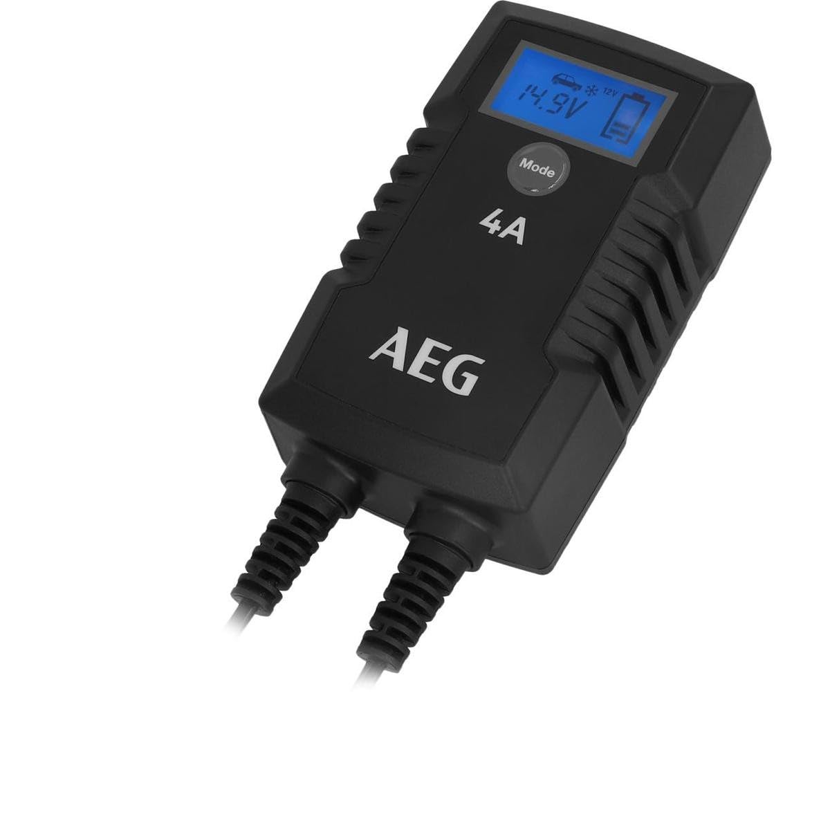AEG Mikroprozessor Batterieladegerät LD 4.0, für 6/12V Batterien, 4A, 9-HF Ladestufen, Autostart, Komfortanschluss, automatische Diagnose- und Ladefunktion, Schwarz