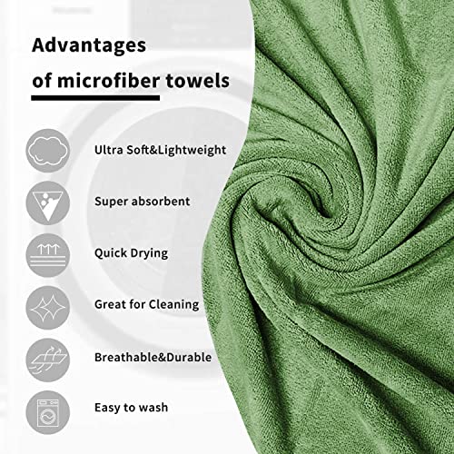 Image of Sassoon Venir Microfiber 1 Piece Kids Bath Towel 450 GSM (50x100cm, Green Color) Ultra Soft Material, Towel for Daily use