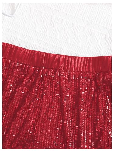Image of OYOANGLE Girl's 2 Piece Outfit Sequin Sparkle Halter Neck Tank Top and Shorts Set