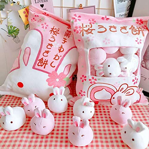 Weikap Rabbit Bunny Plush Toy Plushie Stuffed Animals Doll Baby Kids Cute Bag Of Cherry Blossom Bunnies Plush Toy Soft Throw Pillow Stuffed Animal Toys Creative Gifts Room Decor #TOP1