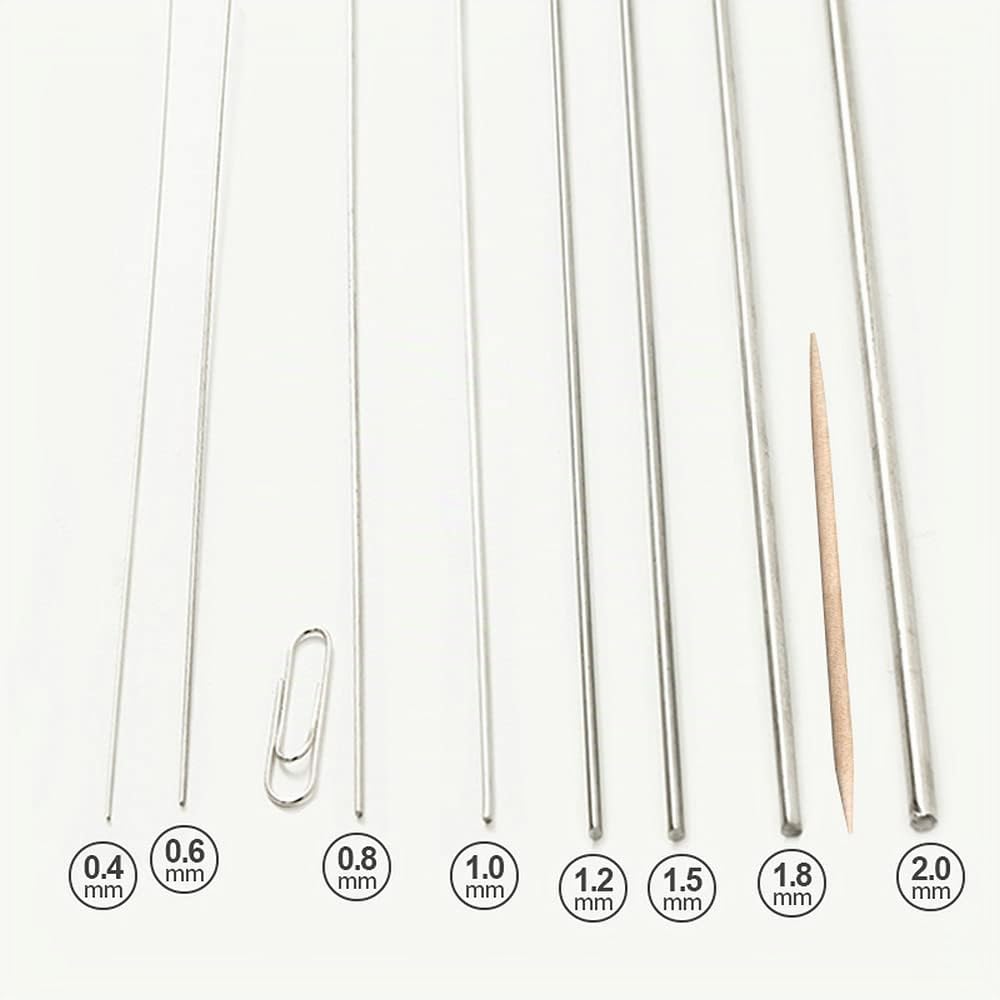 MBLUE 20 Stück 50 cm Edelstahl-Federdraht, harter Draht, gerader Draht, Federstahldraht (20Stück 0,8 mm)