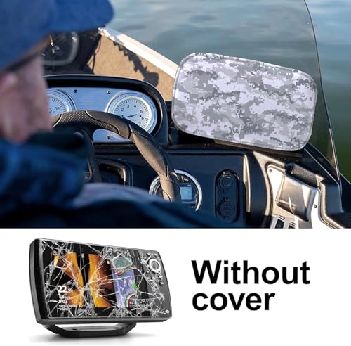 Image of Helix 5 Cover, Waterproof Fish Finder Cover, Compatible with UC H5 / Helix 5 Screen Cover, Made of Neoprene Protects Your Screen and Device from Sun and Adverse Weather Damage (Camouflage White)