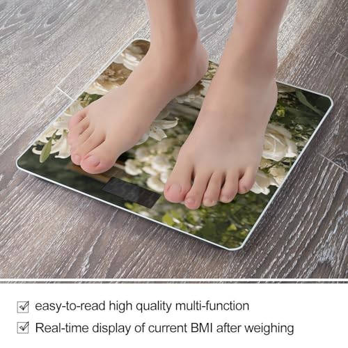 Báscula digital de baño con pantalla LED clara y plataforma de cristal templado miniatura 5