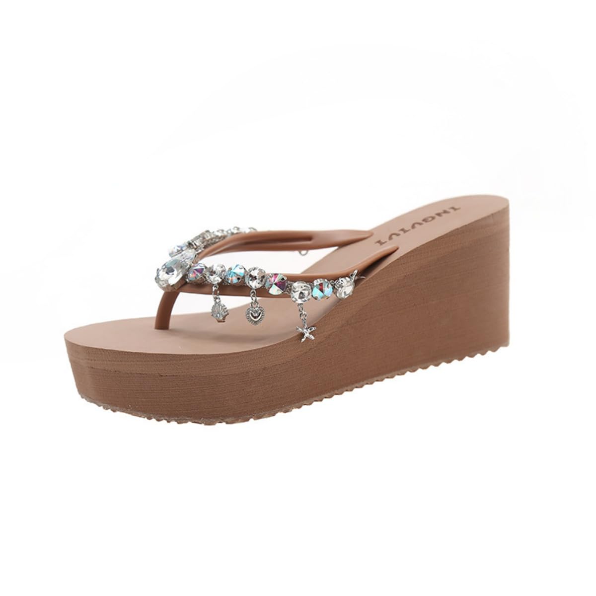 Chanclas de Piscina Plataforma Verano para Mujeres Chanclas de Playa de Cuña Mujer Rhinestone Zapatillas de Piscina