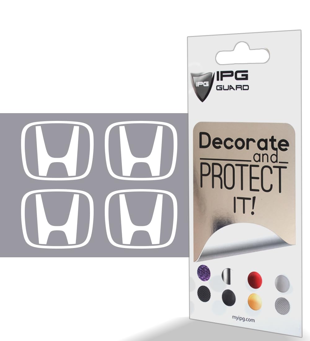 IPG Compatible with Accord Civic Element CRV CRZ JDM Center Cap Overlay Wheel Tire Decals Stickers (Logo: 2" / Center Cap:2.25") (4 Units) Personalize Your Vehicle (Gloss White)