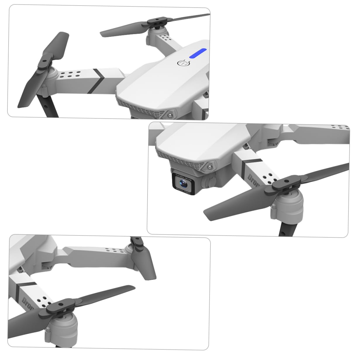 Abaodam Drone Doppia Telecamera 4k E525, Quadricottero Rc Pieghevole, Trasmissione in Reale, Connessione App per Riprese Aeree