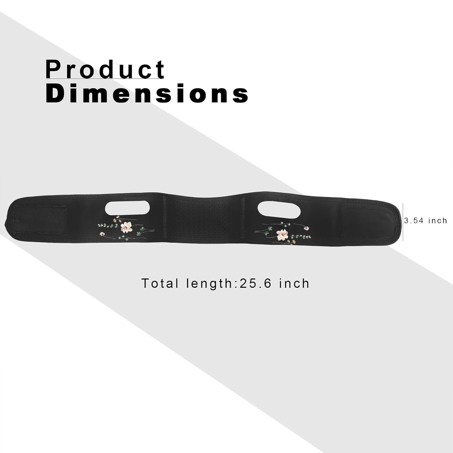 Chin Strap for Sleeping, V Line Lifting Mask, Watercolor Floral Print, Sage Green Beige Flower, Reusable Face Strap, Jaw Exerciser (black) - Image 2