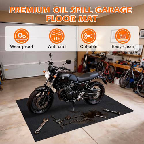 Grefinity Oil Spill Mat，36\"x60\" Absorbent Oil Pad Under Car Mat for Garage & Driveway, Protects Against Oil, Chemicals & Stains with TPE Anti-Leak Backing, Reusable & Washable - Thumbnail 4