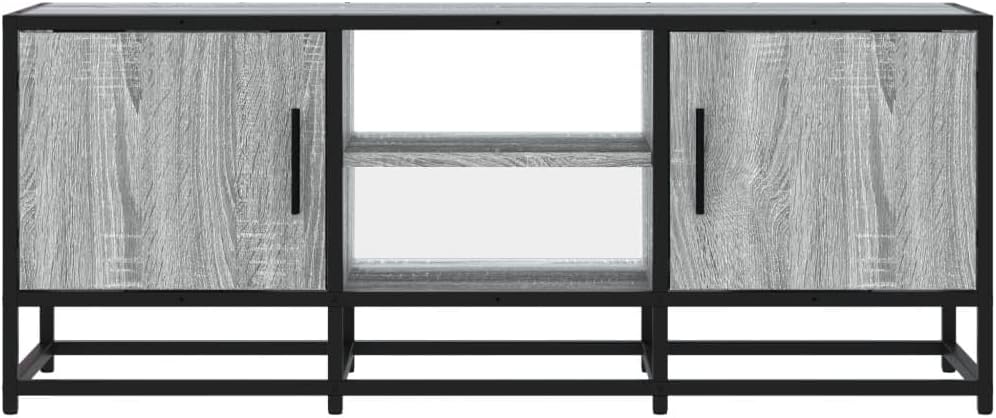 Front view of the Sonoma 848837 TV cabinet showing the two closed doors and the two open central shelves.