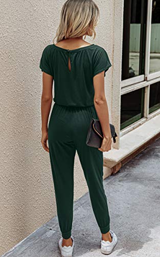 image for Angashion Women's Jumpsuits - Crewneck One Off Shoulder Short Sleeve E