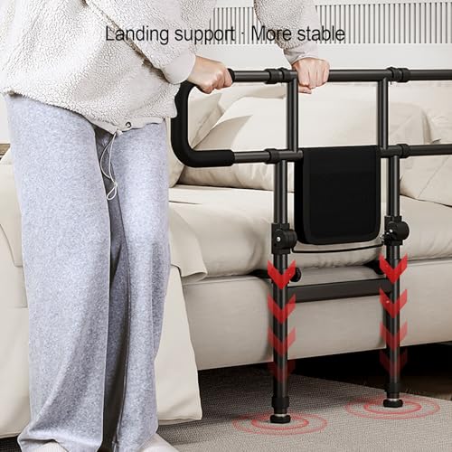 Binario di supporto per comodino, corrimano pieghevole per letto, regolabile in altezza, larghezza espandibile, maniglia antiscivolo per una mobilità sicura, facile installazione