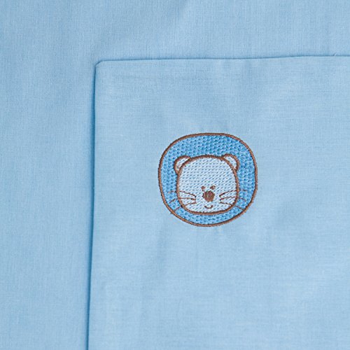 Kit De Fronhas Bordados, Papi Textil, Azul, 40Cmx28Cm, Pacote De 2