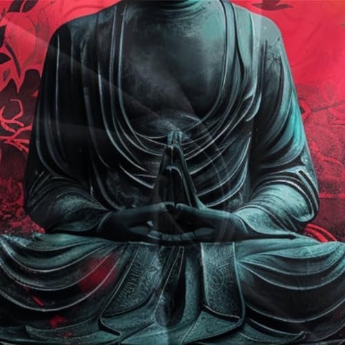 Housse de couette Bouddha 3D avec finitions soignées en microfibre