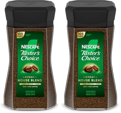Image of NESCAFE Taster's Choice Instant Coffee,Medium Light Roast Coffee,Decaf House Blend,(7 Oz Each),(Pack of 4)