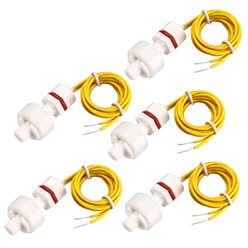 Sourcingmap PP Float Switch for Water Pump Tank Liquid Water Level Sensor M8 37mm Length 5pcs, White, ZP2508