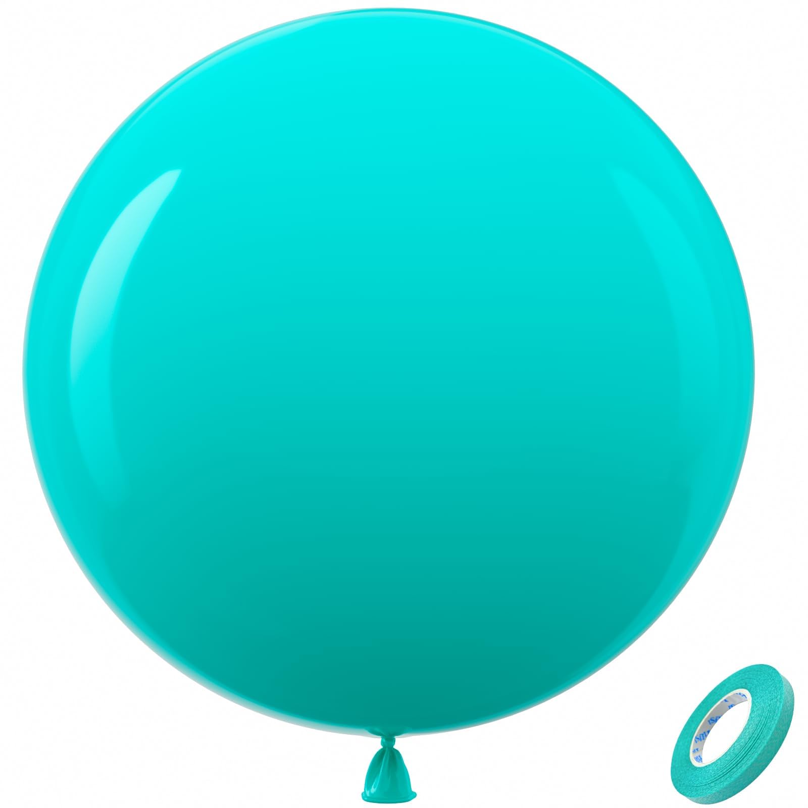 Bezente Teal Giant Balloons 36 Inch - 8 Pack Jumbo Teal Balloons Large Round Turquoise Latex Balloons for Wedding Bridal Shower Birthday Party