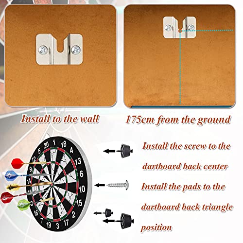 Dartboard Mounting Bracket Kit Portable Wall Hanging Dart Board Set Dartboard Mounting Hardware Kit With Pads & Screws And Steel Dartboard Holder (General Style) #TOP3