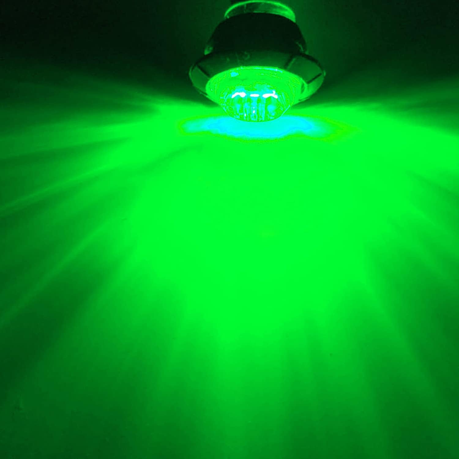 KEING 50pcs 3/4 Inch Trailer Marker Lights Smoked Lens Green LED Side Marker Light Round Trailer Running Lights for Truck RV Lorry Pickup Camper Waterproof Exterior Marker Lights Accessories