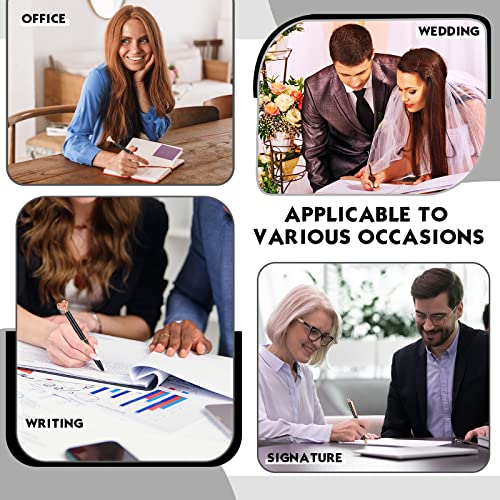 Estune 12 Pcs Diamond Pens Metal Liquid Sand Glitter Ballpoint Pen Set Girly Crystal Pen Women Ballpoint Pens Black Ink Ball Point Pen Gifts For Office School Wedding Party Desk Supplies (Black) #TOP5