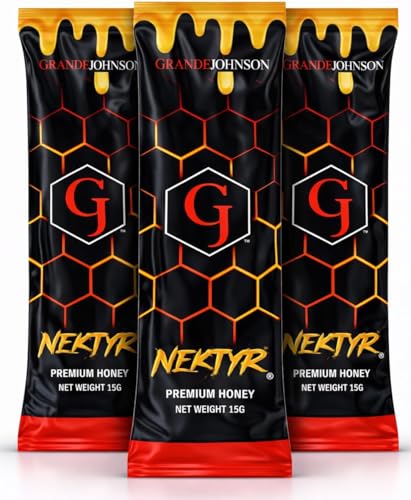 Grande Johnson - Nektyr - Organic Premium Natural Pure Honey with Jelly Bee Pollen - Pack of 3