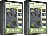 Velway Unkrautvlies Garten Extra Stark 1,2x15m - Unkrautvlies Wasserdurchlässig, Reißfestes Bodengewebe Unkrautflies für Garten, Hochbeet, Einfahrt usw., Anti Unkrautvlies Pflanzfolie (Packung mit 2)
