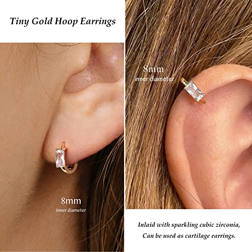 Image of DAILY VIBES Dainty Butterfly Cross CZ Small Huggie Hoop Earrings for Women