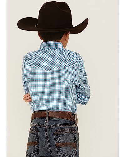 BOYS LONG SLEEVE SNAP STRETCH CHECK WESTERN SHIRT4