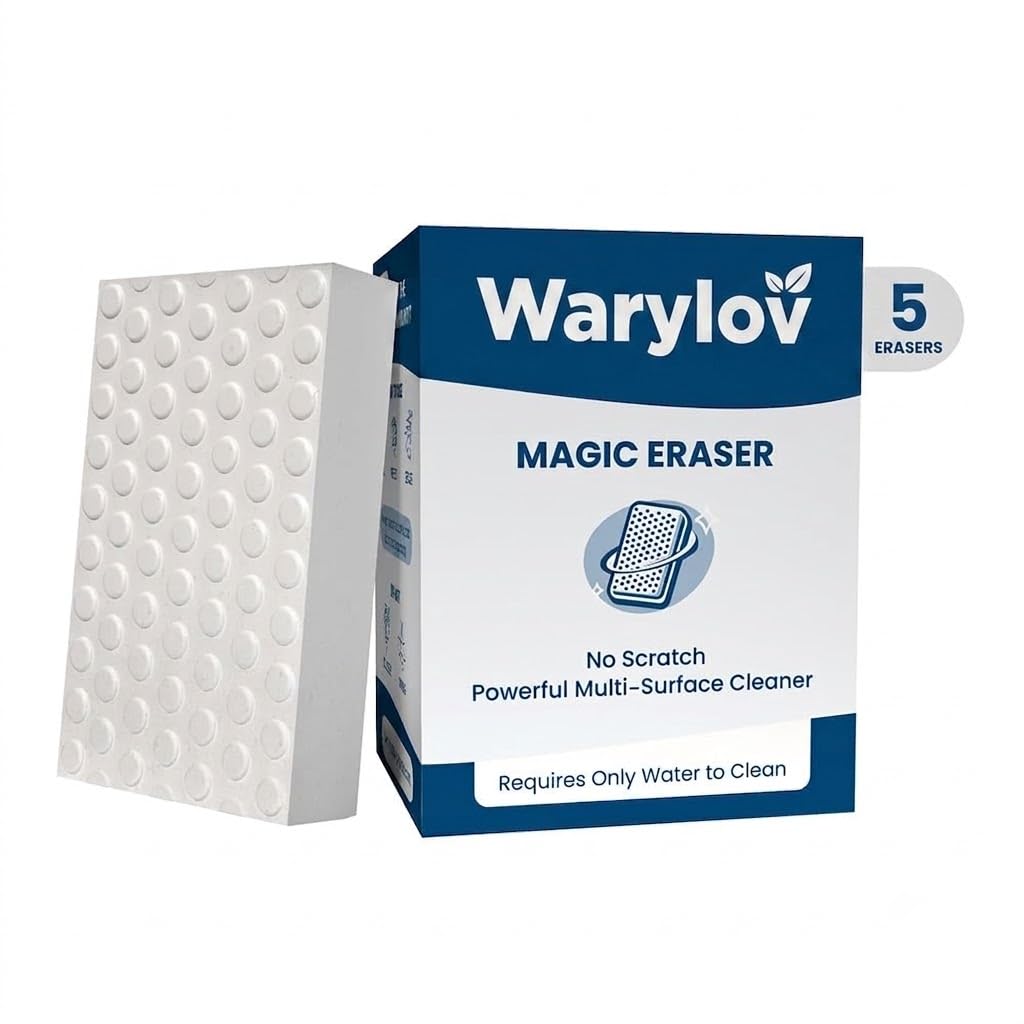 Planet Magic Eraser | Pack of 5 | No Scratch Multi-Surface Cleaning Sponge | Removes 100+ Tough Stains | Just Add Water | Walls, Kitchen, Bathroom, Shoes & Switch Boards-image-6