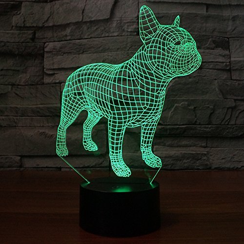 Luci notturne 3D Bulldog francese, motivo cane