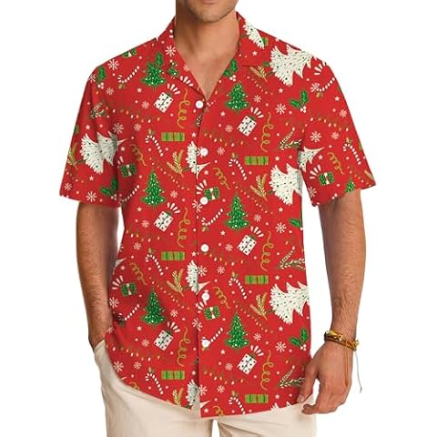 Mainfini Men’s Comfy Christmas Button Shirt Cover