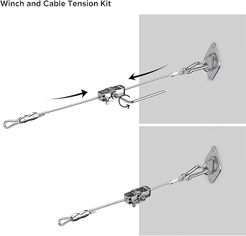 Miniatura 2 de Kit de accesorios para toldo, cable de tensión de acero de 24 pies (6 x 4) con kit de cabrestante, kit de instalación de parasoles para toldos