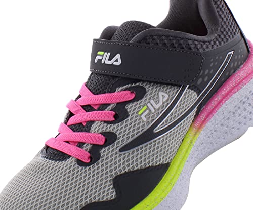 Fila Tactician Strap Girls Shoes Size 3, Color: Grey/Pink/Yellow-Grey3