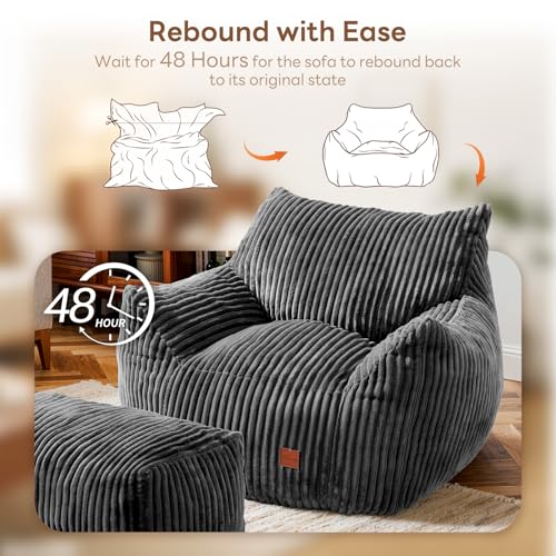Image of Giant Bean Bag Chair, Oversized Bean Bag Couch for Adults