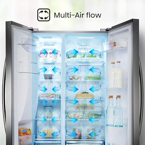 Hisense RS694N4ICE Freestanding American Side-by-Side Fridge Freezer - Total No Frost - Plumbed Water and Ice Dispenser - 562 liters - Stainless Steel - E Rated - Image 6