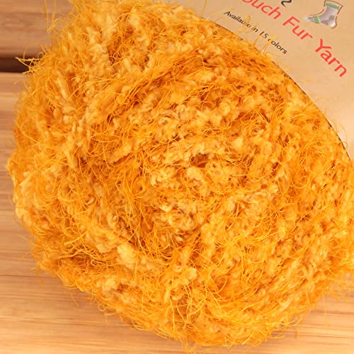 JubileeYarn Baby Bear Yarn - Chunky Weight Polyester Fur - 100g/Skein - Butterscotch - 4 Skeins, 08 Butterscotch - Image 3
