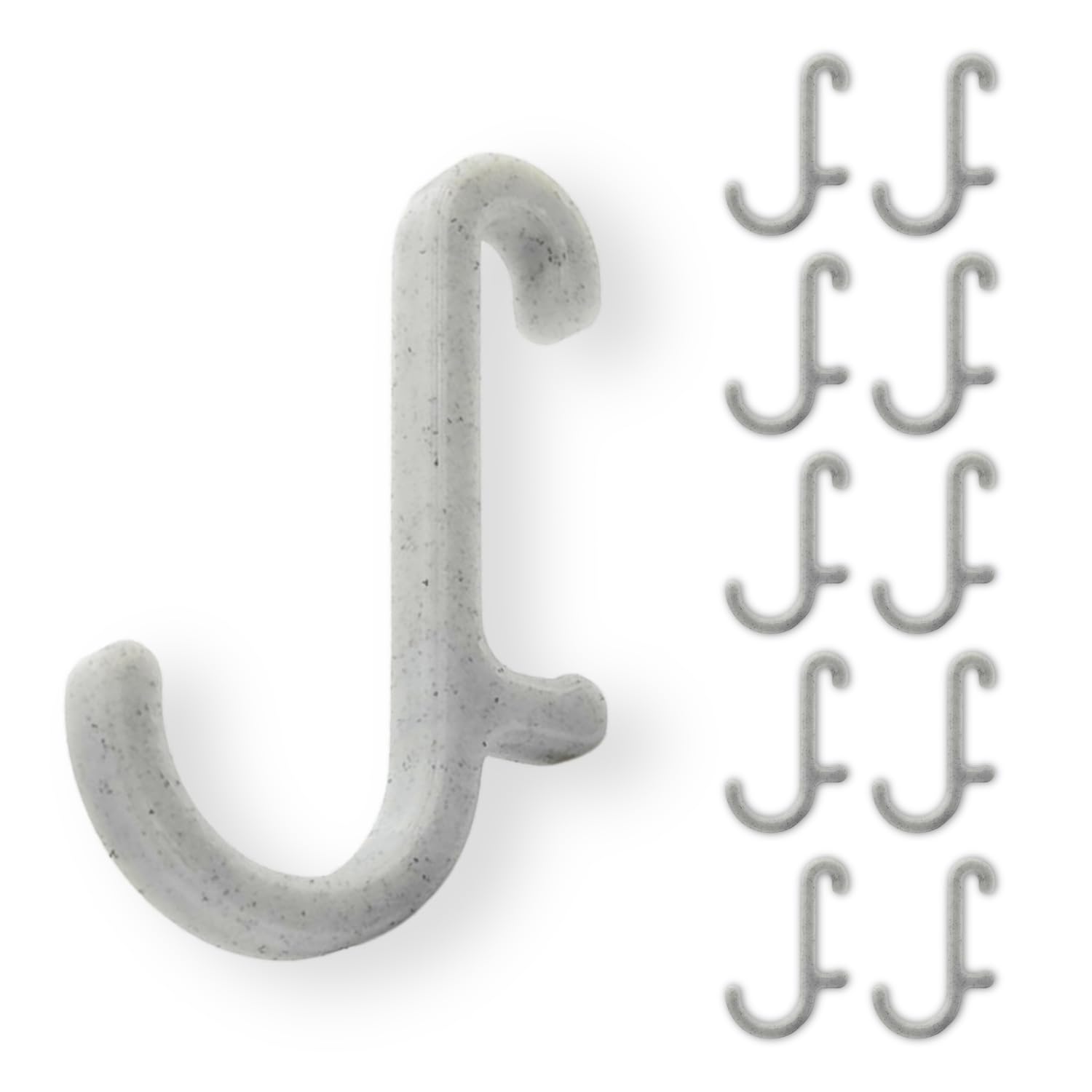 Pegboard Hooks for Wall Organiser, Plastic Storage Clips Compatible with IKEA SKADIS Board, Replacement Hook Set, 10 Pack (Marble)