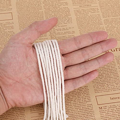 Aifun Macrame Cord 3Mm X 547Yd Not Dyed 100% Natural Cotton Macrame Rope, 4 Strand Twisted Cotton Cord Rope For Handmade Wall Hanging ,Plant Hangers, Crafts, Knitting, Gift Wrapping(3Mm X 500M) #TOP3