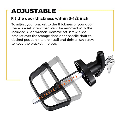 Shed Door THandle Lock Kit Shed Door Latch Includes 2 Keys, 2 Screws, Allen Wrench, 4