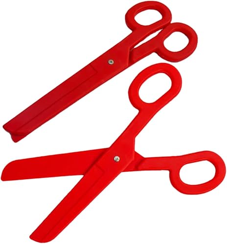 EXCEART Gran Apertura Cinta y Tijeras 2pcs Tijeras Tijeras Payaso Disfraces Lápiz Rojo Tijeras de Plástico Gigante Tijeras Falsas Falso Halloween