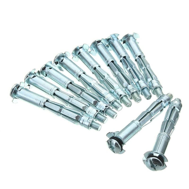 Juego de 3 Pernos de expansión Resistentes, Anclaje de Pared, Herramienta de fijación metálica, Kit Surtido de Tornillos de Anclaje Huecos (M4 x 52 mm) (M8 x 37 mm)
