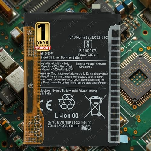 Image of Original BN5P Replacement for Xiaomi Redmi Note 13 5G | Redmi Note 13 4G - with 1 Year Warranty* (Stealth Black, 23129RA5FL)