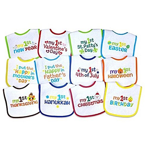 Neat Solutions' 12-Pack Baby's 1st Year Holiday Bibs