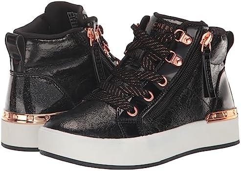 Skechers Kids Girls Street Shoutouts Deluxe Sneaker, Black/Rose Gold, 2 Little Kid | Image 6