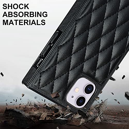 iPhone 11 6.1(2019)対応 スマホ iPhone 11 スマホ ケース 肩掛け 首かけ 斜めがけ ショルダー iPhone 11 スマホ 携帯 用 ケース iPhone 11 スマホ ショルダー 携帯 ケース iPhone 11 携帯ケース ショルダー iPhone 11 スマホ 首掛けケース 上質PUレザー【金属チェーンン】iPhone 11 人気スマホケース case 付きの専属ストラップ同梱なのでファスナースタイル iPhone 11 カバー Qi急速充電対応 超薄型 携帯のケース可愛い スマホケース チェーン 携帯斜めがけストラップ 衝撃吸収 スマホ ケース ストラップつき 調節可能 レンズ保護 - 【ブラック】