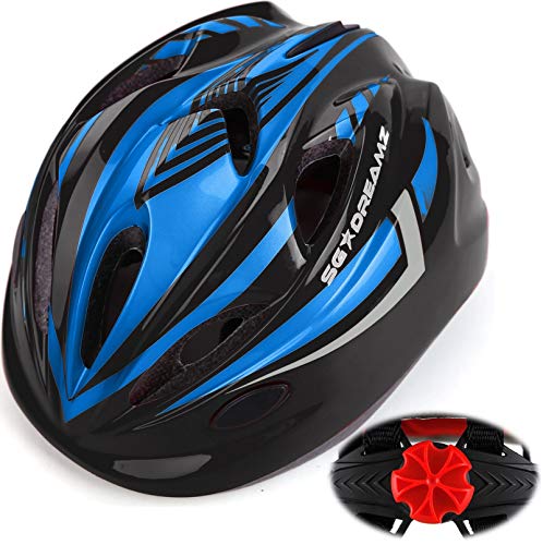 Kids Bike Helmet for Bicycle Cycling, Skateboard, Scooter â€“ Adjustable Harness from Age 3 to 7 for Head Size 19.6-22 inch - Durable Toddler Kid Bicycle Helmets Boys and Girls Will Love(Black Blue)