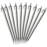 Yaheetech 10er Set Zelthering Schnurhaken Hering Spannhaken Erdnagel aus Stahl 29,5cm x 1,5cm