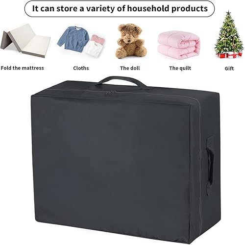 Miniatura 6 de Skyour - Funda de transporte para colchón de tres pliegues, impermeable, plegable, de espuma viscoelástica, estrecha, tamaño individual, bolsas de